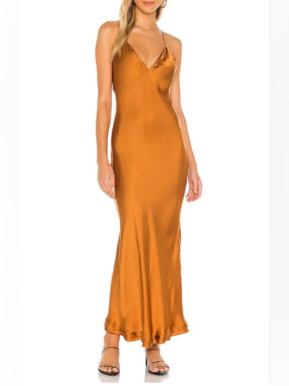 Jonathan Simkhai Standard Isla Bias Maxi Dress in Toffee Size 2